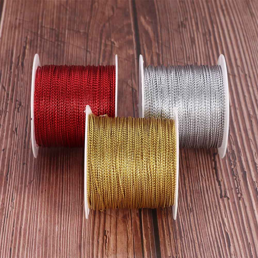 20/60 Meter Touw Goud/Zilver/Rode Koord Draad Koord String Riem Lint Tag Line Armband Maken Geen-slip Kleding