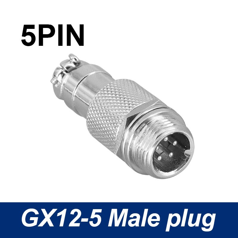 GX12 Aviation butt-joint connector 2pin3pin4pin Male plug push-pull 5pin6pin7pin cable butt joint connector: 5 pin