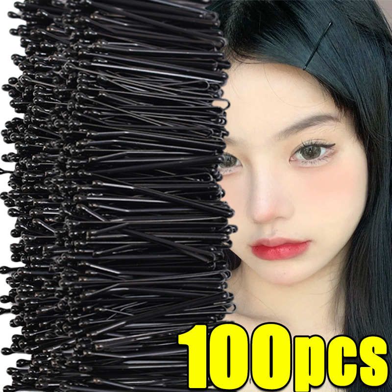 50/300 pçs grampos de cabelo preto em forma de u grampo de cabelo invisível ondulado estilo de penteado metal aperto de cabelo barrette acessórios de cabelo
