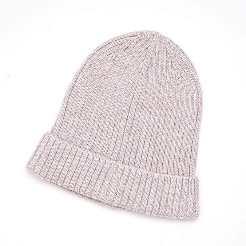 unisexe laine épais casquettes Simple solide chapeau mélanges doux Fine fil tricoté chapeau bonnets laine hiver printemps casquettes Skullies: Beige hthr