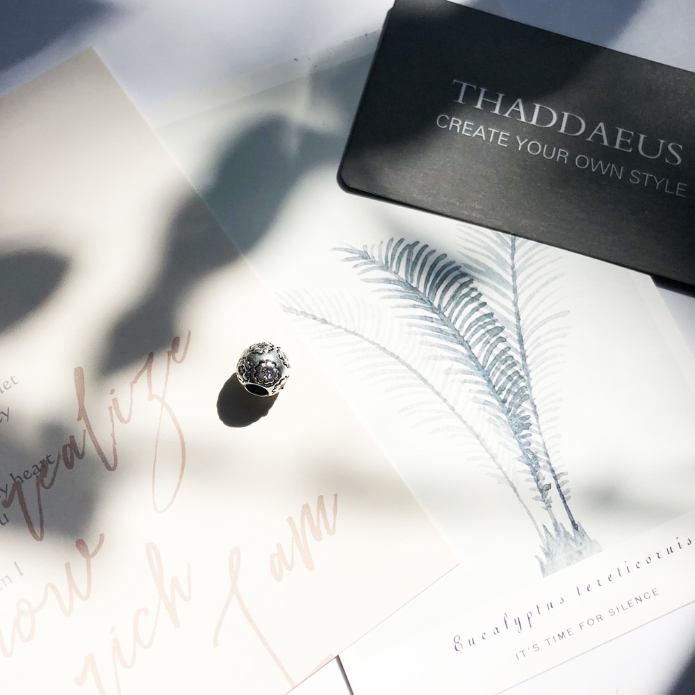 Beads Sakura, Silver & Rhinestone Beads Fits Bracelet Thomas Necklace Jewelry Accessories For Women & Men