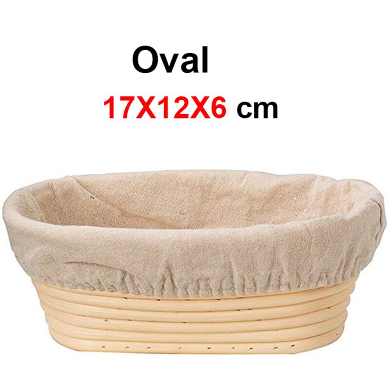 Rattan Bread Proofing Basket Natural Oval Rattan Wicker Dough Fermentation Sourdough Bread Basket Fermentation With Cloth Bag: Oval 17X12X6CM