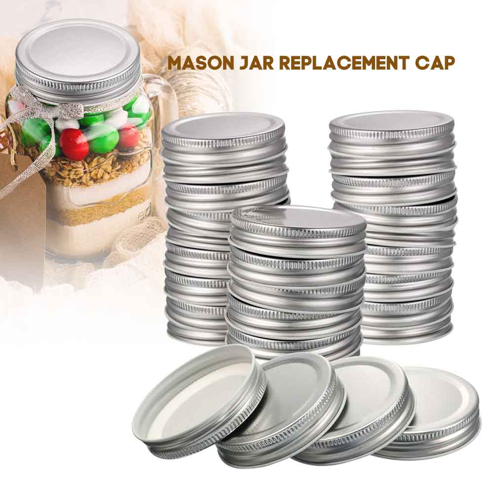 Mason Jar Lids Storage Solid Caps Tinplate Home Kitchen Secure Small Leak Proof Good Sealing Properties 70mm, 87mm: 24pcs 70mm