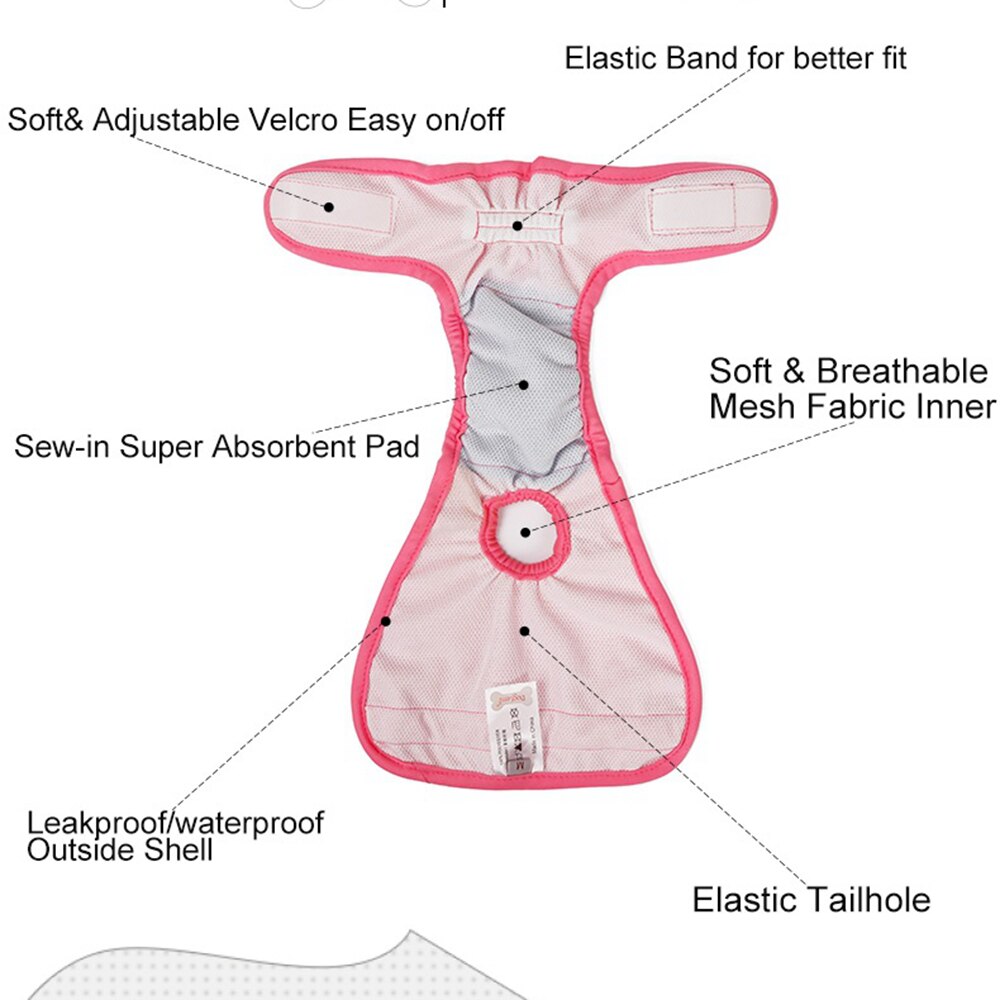 Couche-culotte lavable pour chien, XS-XL animaux domestiques, pantalon physiologique, culotte, Menstruation