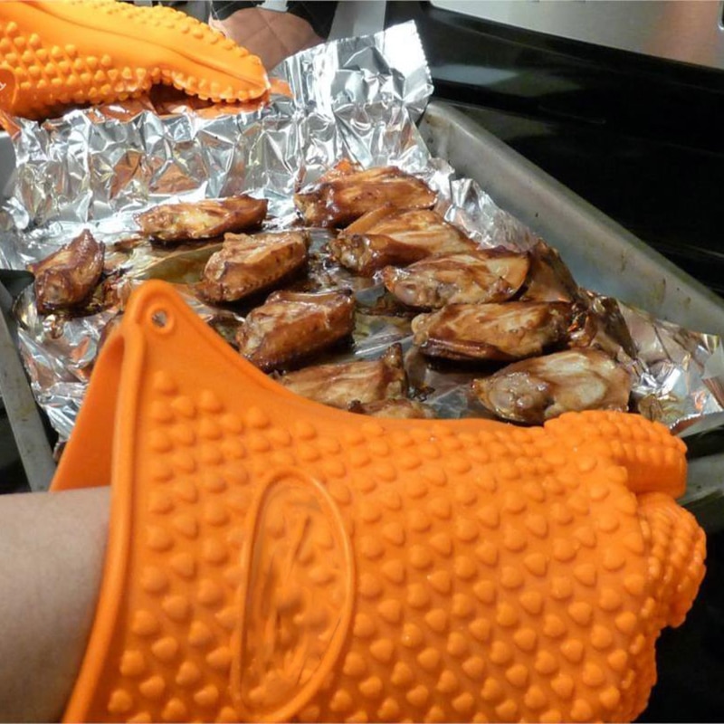 1Pcs Siliconen Keuken Grillen Handschoenen Ovenwanten Hittebestendige Barbecue Potholder Antislip Koken Bbq Grill Handschoen Bakken handschoen