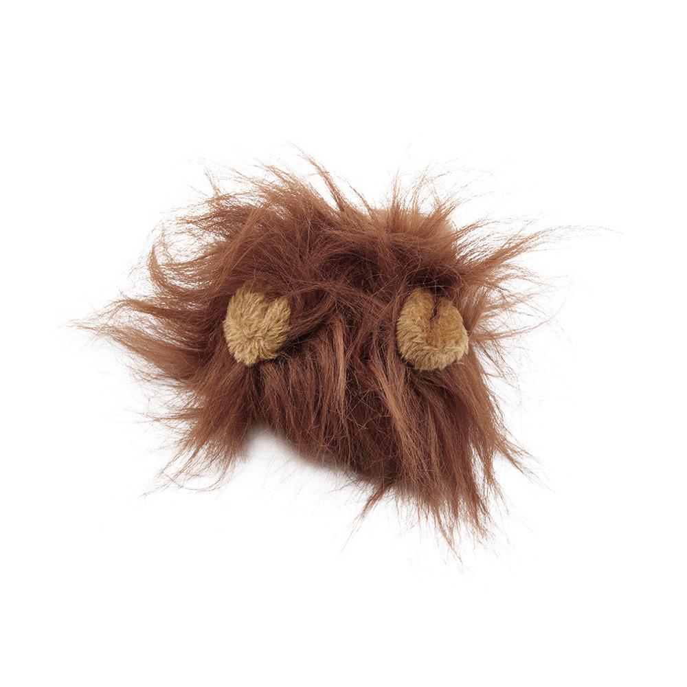 Gato de pelo de León con orejas de Melena para disfraz, bufanda de otoño e invierno, emulación de perro: brown