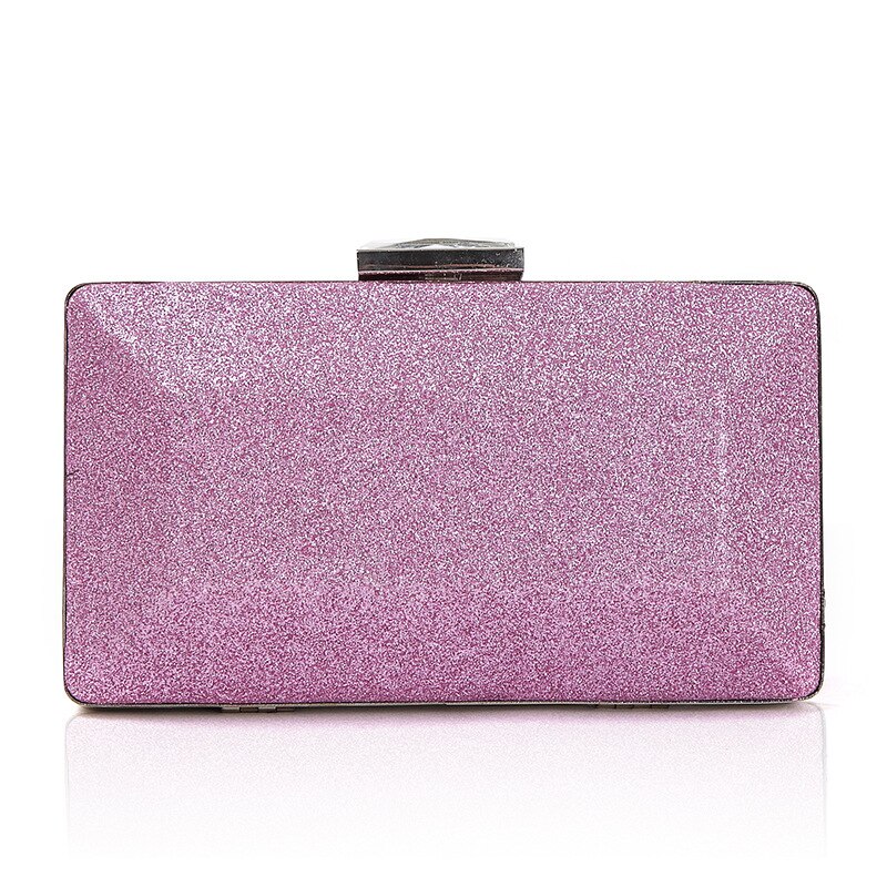 Solid Metal Evening Bags Pink Clutches Wedding Bride Clutch Bag Blue Hard Surface Shoulder Bags Glitter Party Pouch: pink