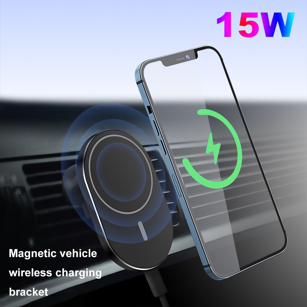 15W Magnetische Auto Draadloze Oplader Adsorptie Auto Telefoon Houder Voor Iphone 12 Pro 12 Pro Max 12 Mini Snelle draadloze Oplader Mount