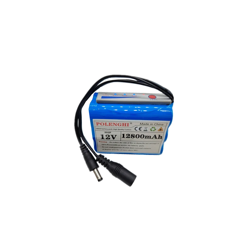 BMS 12.6V 12800mAh 3S2P 18650 Li-Ion Battery Pack with Power Indicator