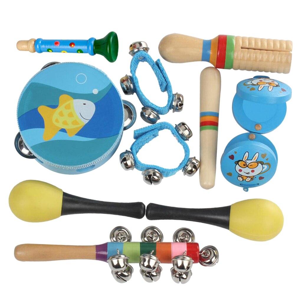 11 Pcs Music Rhythm Percussion Set For Children Kids Early Learning Education Musical Instruments