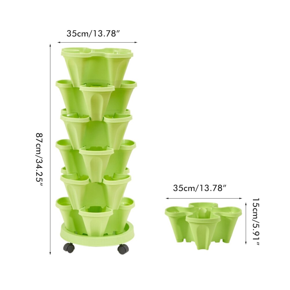 Pot de fleurs en plastique stéréoscopique Vertical empilable, support de semis de fraises de jardin pour la croissance de fleurs de fraises