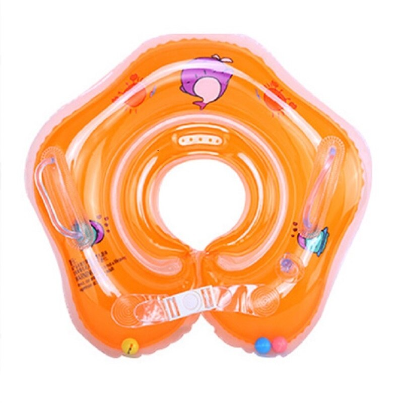Tube de natation gonflable pour bébé, anneau de cou, flotteur de sécurité pour bébé, accessoires de natation d'eau gonflable Flamingo: Orange