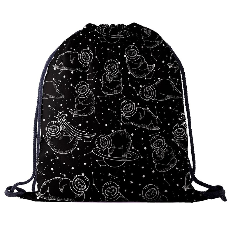 Rygsæk snoretræk tasker snøre 3d tryk rejse softback herre tasker unisex dame skuldertaske rygsæk regnbue: Bpa 701047
