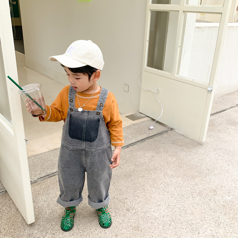 2022 Voorjaar Kinderen Broek Koreaanse Stijl Jongens En Meisjes Mode Denim Overalls Kids Casual Broeken Overalls Voor Kinderen