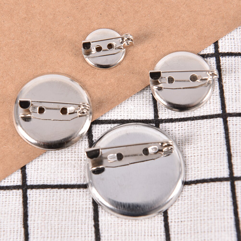 Base de cabujón de camafeo de aleación, 1,5, 2, 2,5, 3 cm, broche redondo, Base de cabujón, bandejas en blanco con pines de broche, 20 unidades/paquete