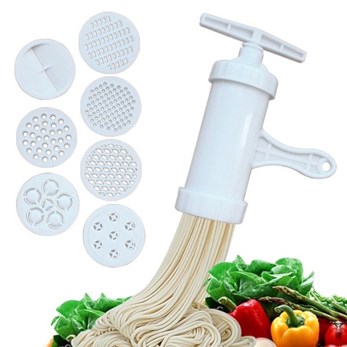 Multifunction Manual Noodle Maker Press Pasta Machine Crank Cutter Fruits Juicer Cookware With 7 Pressing Noodle Moulds Making
