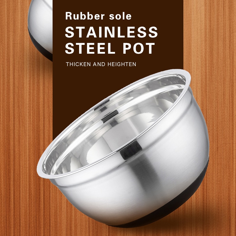 KAMAY Keuken Staal 304 Meng Diepe Ontwerp Koken Bakken Cake Brood Salade Keuken Mixer , 3600ML