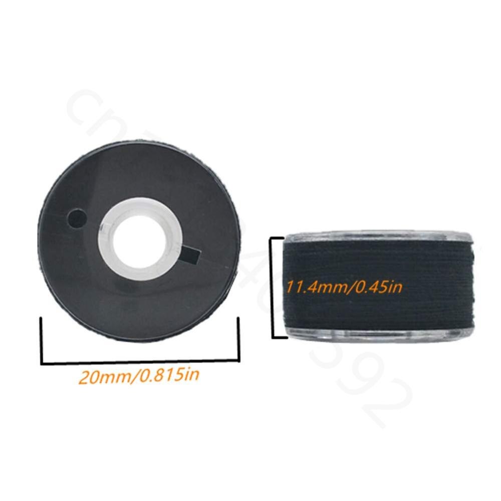 Bobinas de coser de poliéster negro, bobina de plástico transparente y abrazaderas de bobina, accesorios para máquinas de coser, 36 Uds.