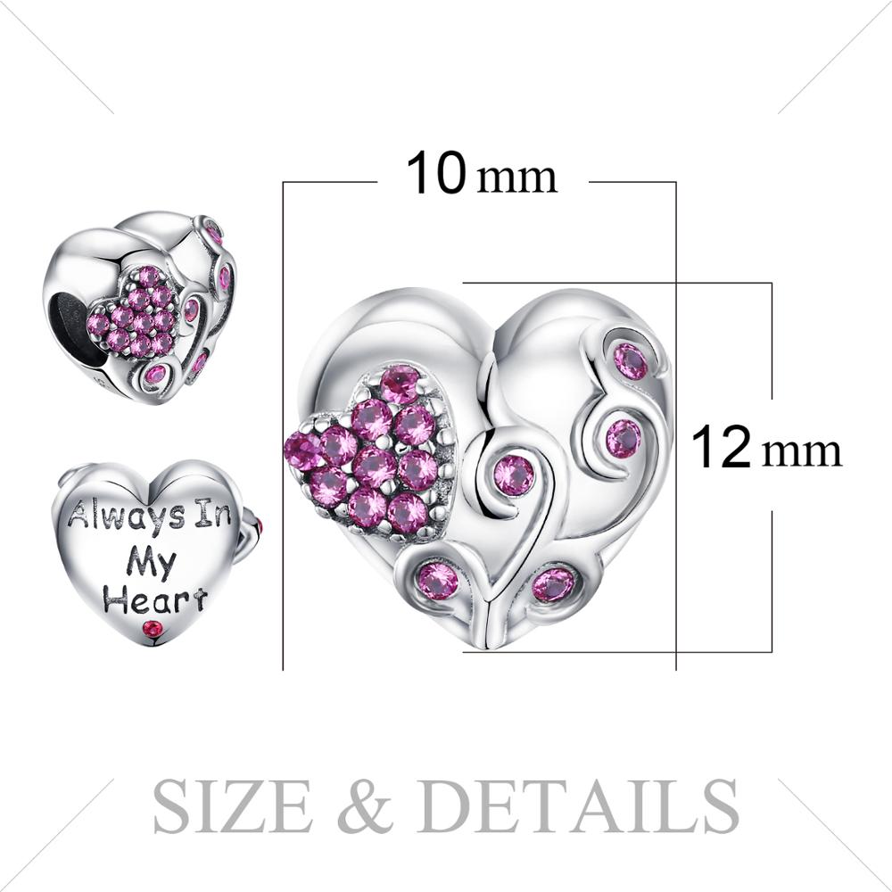 JewelryPalace Flower Heart 925 Sterling Silver Bead Charms Silver 925 Original For Bracelet Silver 925 original Jewelry Making