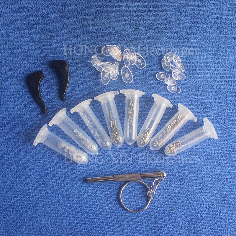 Populaire Lenzenvloeistof Zonnebril Neus Pad Optische horloge Schroevendraaier Reparatie Schroeven Moer Tool Diverse Kit met Doos Reparatie glazen