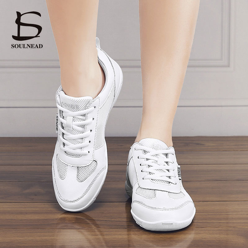 Erwachsene Frauen aerob Schuhe Weiß Jazz tanzen Schuhe Mädchen Wettbewerbs Schuhe Weiche Sohle Weibliche Fitness Tanz Turnschuhe Größe 34-41