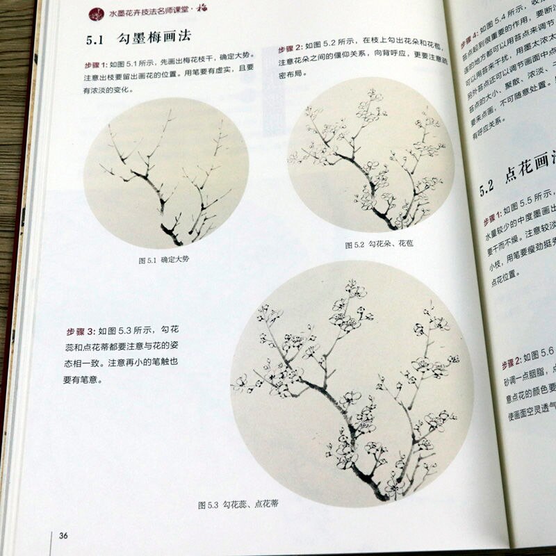 Flower Plant Ink Painting Technique Tutorial Book Basic Traditional Chinese Painting Plum Orchid Bamboo Lotus Peony Picture Book