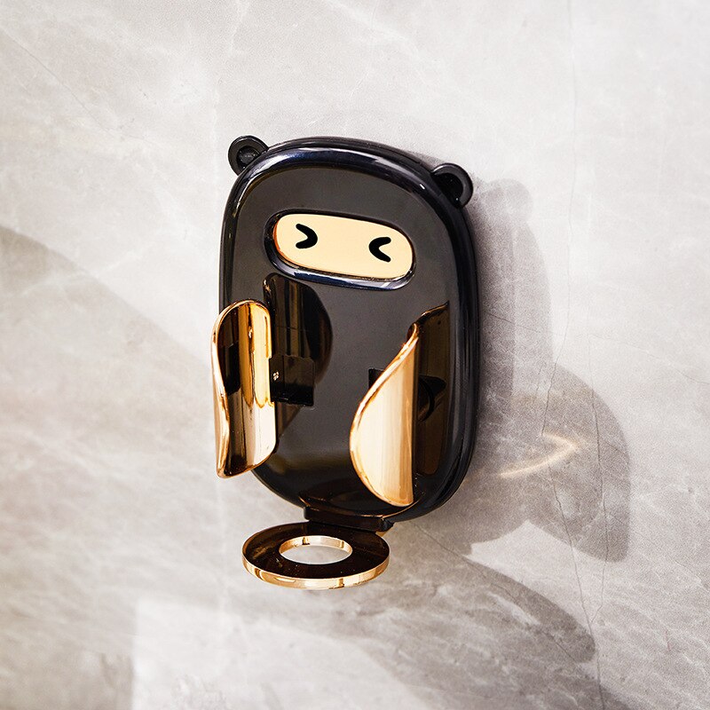 Electric Toothbrush Holder Luxury Gravity Induction Punch-free Retractable Water Proof Bathroom Toothbrush Drain Rack Organizer: Black