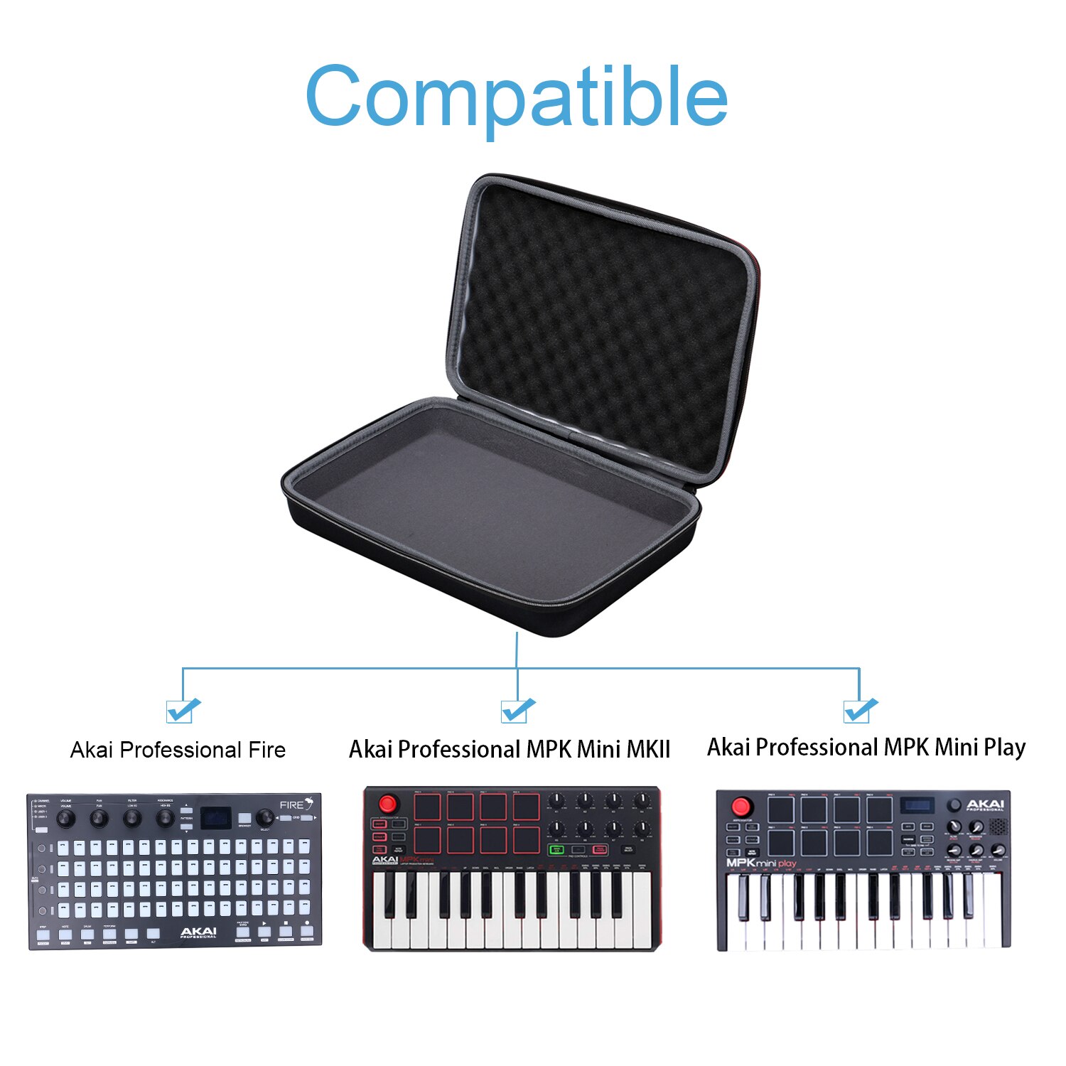 XANAD Wasserdichte EVA Hard Case für Akai Professionelle MPK Mini MKII