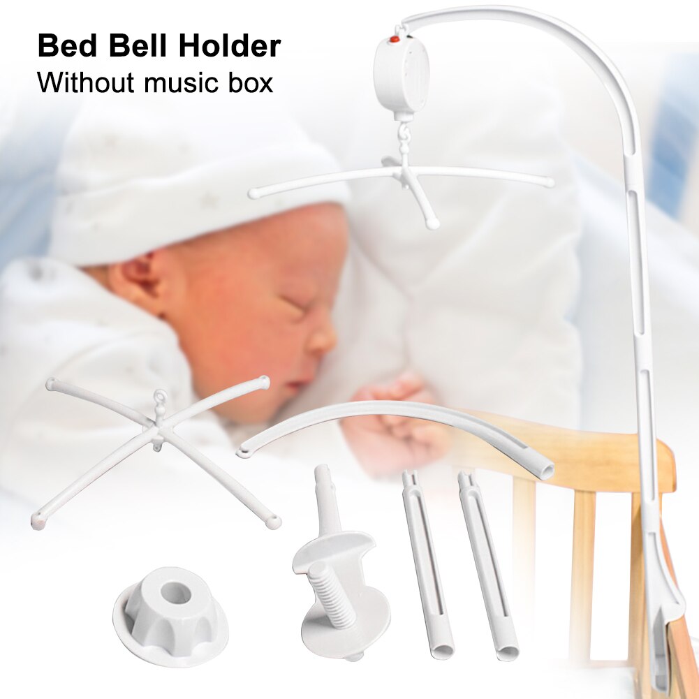 Witte Baby Wieg Mobiele Bed Bel Speelgoed Houder Arm Beugel + Wind-Up Music Box