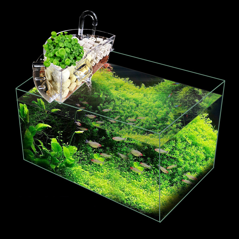 3 in 1 Aquarium Filter Kasten Externe Acryl Externe Hänge Wasserfilter Aquarium Filter Kasten für Runde Fisch Panzer zubehör