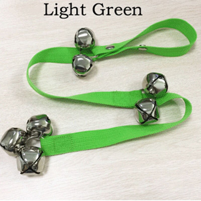 Sonnette pour animal domestique corde | Corde, plusieurs couleurs, réglable 6/7 cloches pour animal de compagnie, collier de chien, fournitures pour animal de compagnie, de noël, formation de chien, sonnette de sonnette: M / Light green