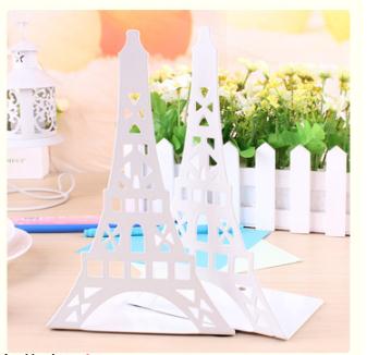 2 pièces/ensemble tour Eiffel étagère grand métal serre-livres support de bureau Stand pour livres organisateur papeterie: white