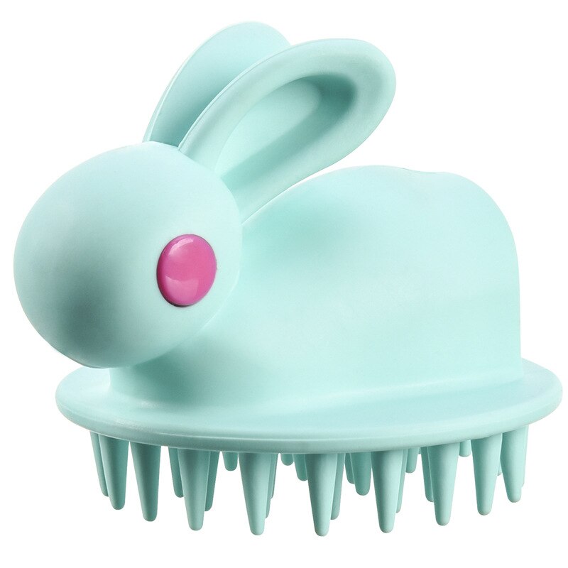 Siliconen Shampoo Hoofdhuid Haar Massager Head Body Hoofdhuid Massage Borstel Kam Haar Wassen Kam Douche Borstel Bad Spa Massage Borstel: Green