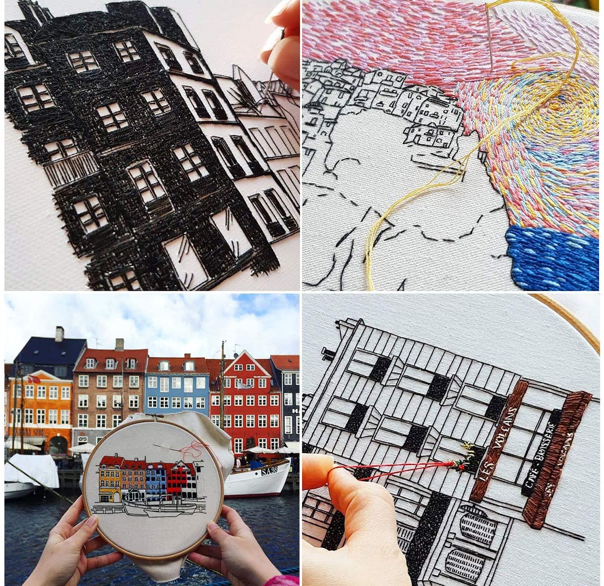 24Pcs Mixed Colors 100% Polyester Yarn Sewing Thread 500Yards Each Spool Roll Machine Hand Embroidery For Home Sewing Kit