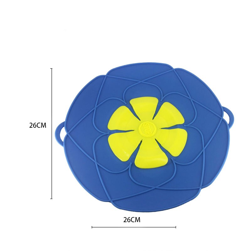 Couvercle de cuisine magique en Silicone, 26Cm, Anti-débordement, bouchon de déversement, accessoires, outils de cuisine: blue