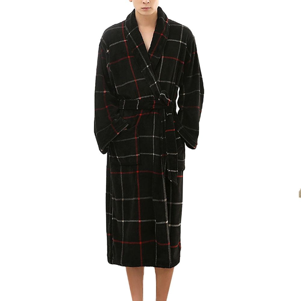 Hommes hiver allongé peluche châle peignoir maison vêtements à manches longues Robe manteau bain robe peignoir homme peignoir homme #1210