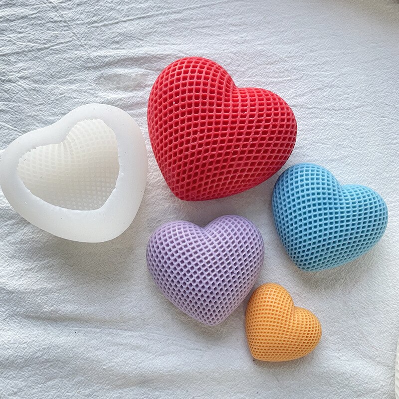Heart Shape Silicone Mold Candle Mold DIY Crystal Epoxy Candle Aromatherapy Heart Mousse Cake Chocolate Mould Tool