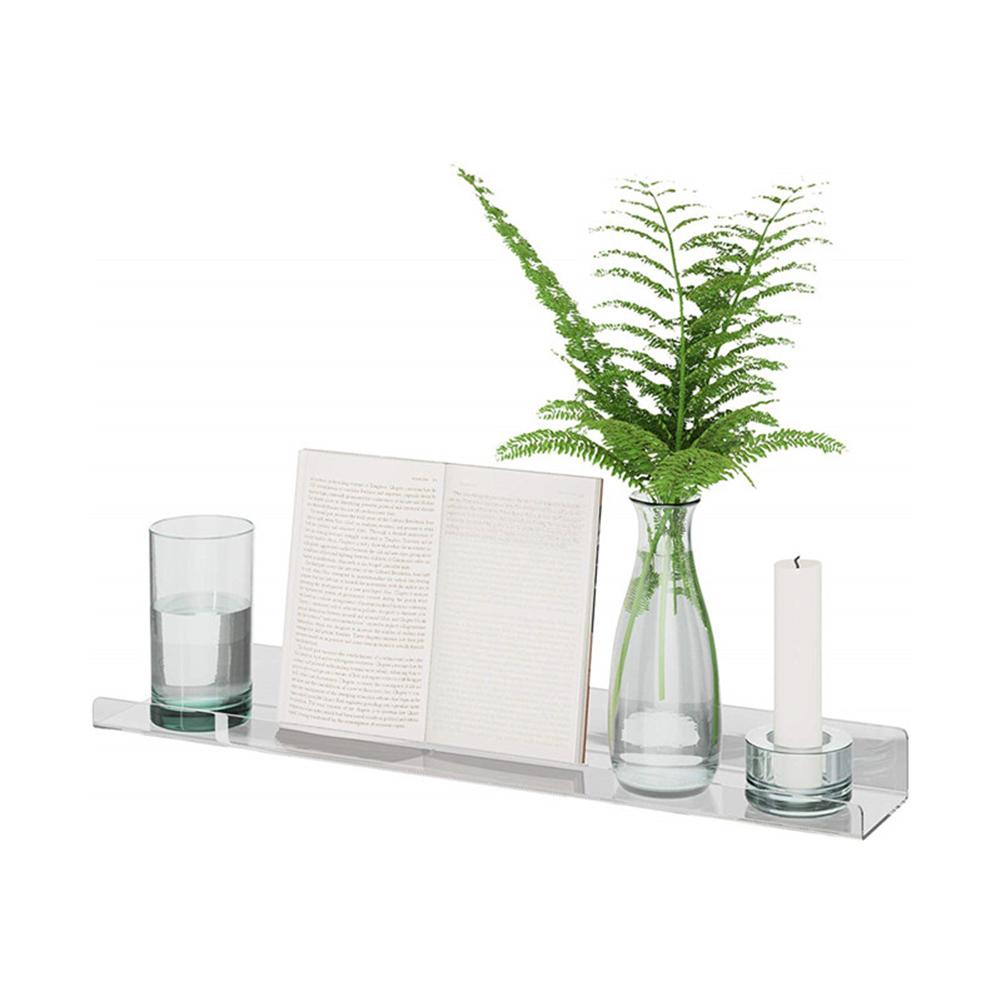 Acrílico transparente parede pendurado prateleira prateleiras do livro spice rack de armazenamento para escritório, cozinha e banheiro organizador casa dec