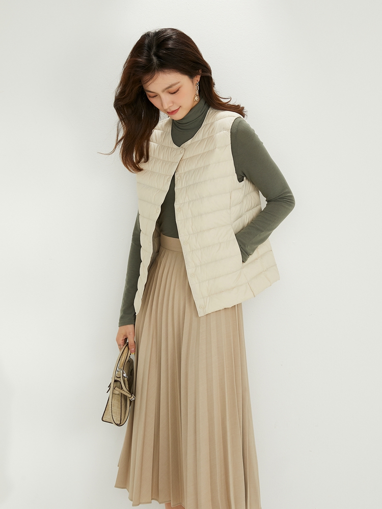 Newbang 90%  mat stof damevarmeveste ultralet dunvest dame tovejsvest bærbar varm ærmeløs vinterfor