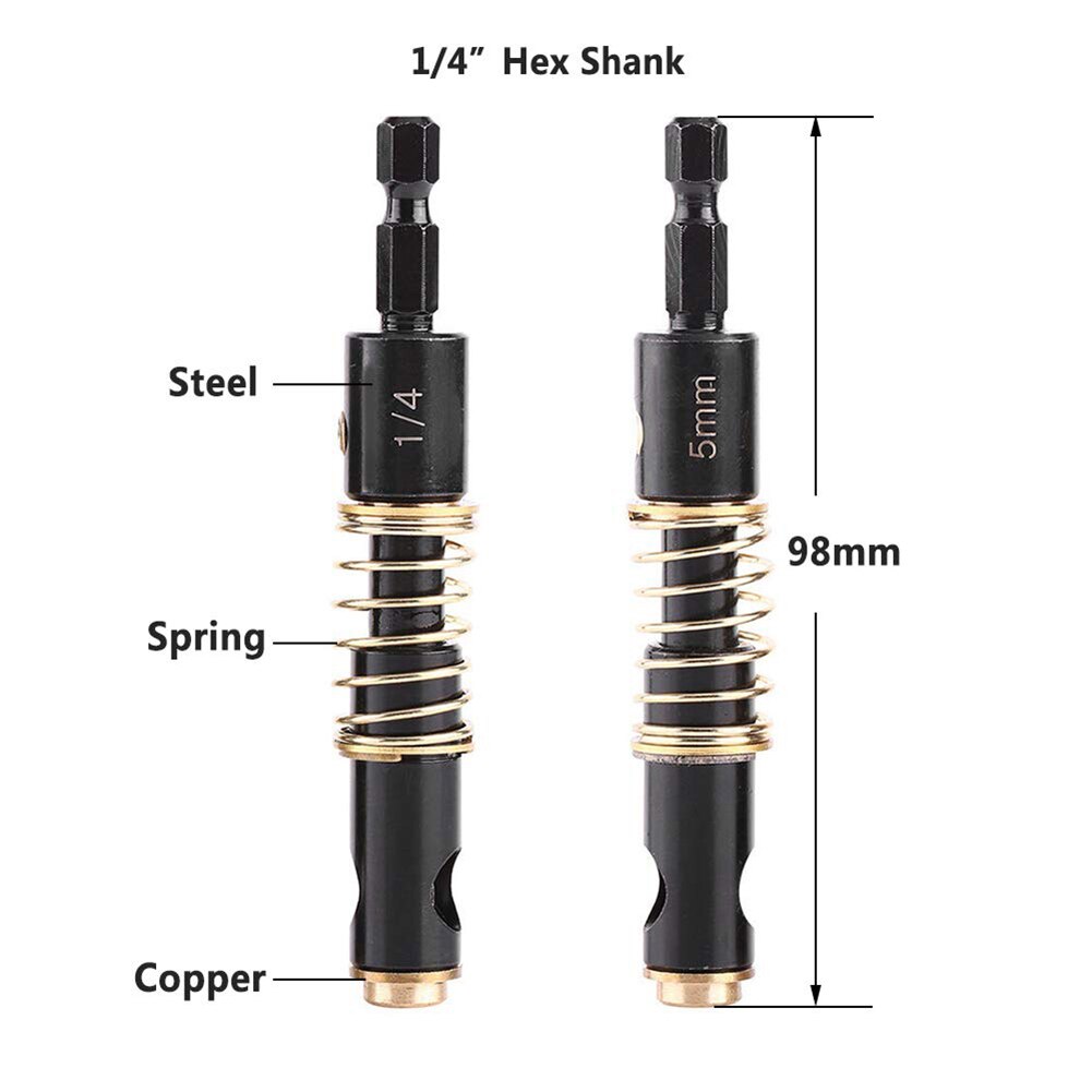 Self Centering Hinge Twist Drill Bits 1/4" & 5mm Screw Hole Saw Woodworking Reaming Cabinet Tool