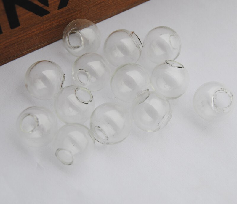 Wholelsale 500pcs Glass Bubble Glass Hollow Blown Globe Cabochons 1 hole 10/12/14/16/18/20mm Empty Balls