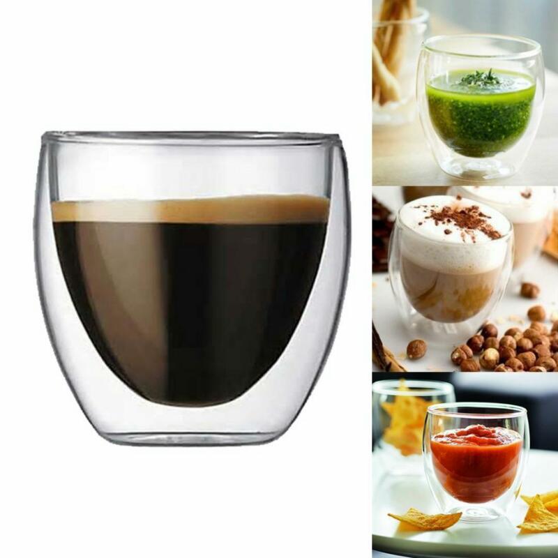 150/250/350/450ml högborosilikatglas dubbelväggig isolerad kaffekopp för att dricka mjölk te frukt kaffe latte espresso