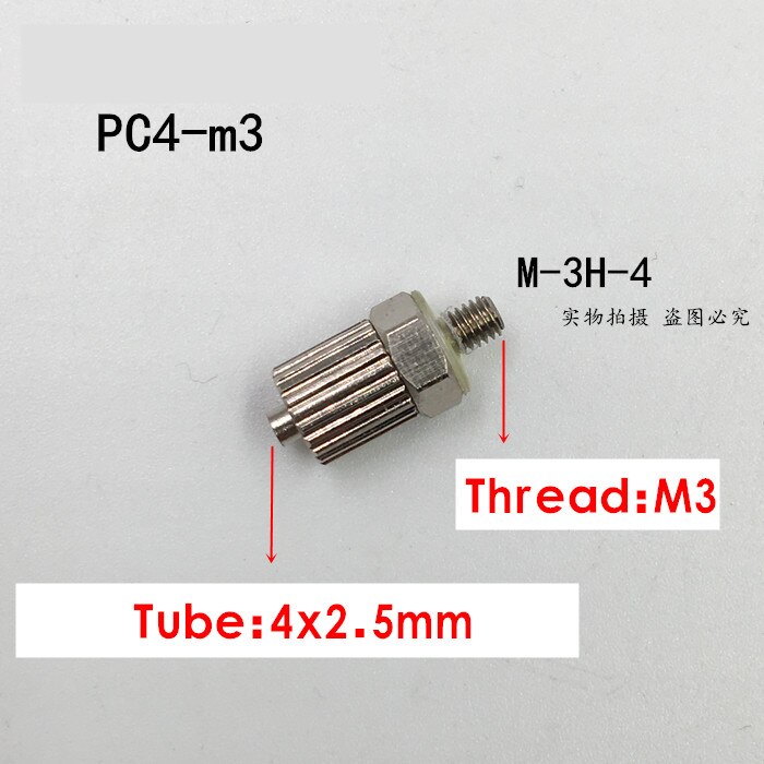 PC4-m3 PC6-M5 filetage mâle M3 M4 M5 M6-Tube 3mm 4mm 6mm tuyau pneumatique droit tuyau d'air raccord rapide Mini connecteur en laiton: PC4-m3