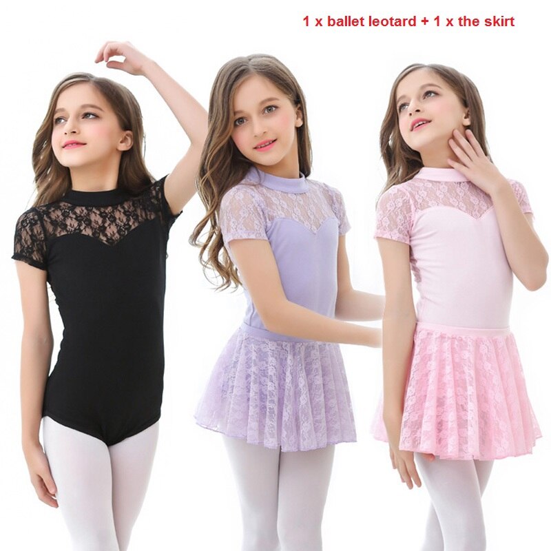 Lace leotards two pieces. Ballet Tutu Gymnastics Leotard Girl Dance Costume Baby Tutu Dress Dance wear