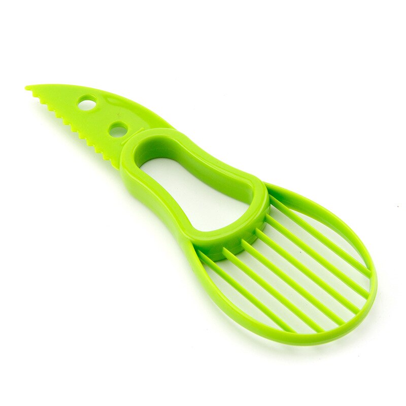 Rebanador de aguacate 3 en 1, rebanador de manteca de karité, pelador de frutas, separador de pulpa, cuchillo de plástico, utensilios para vegetales de cocina: Style4