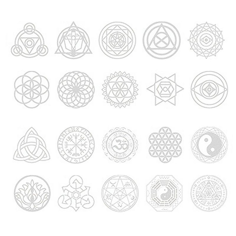20 pçs sagrado geométrico cobre ornonite adesivo flor vida árvore diy energia torre pirâmide material resina cola epoxy arte artesanato: SC