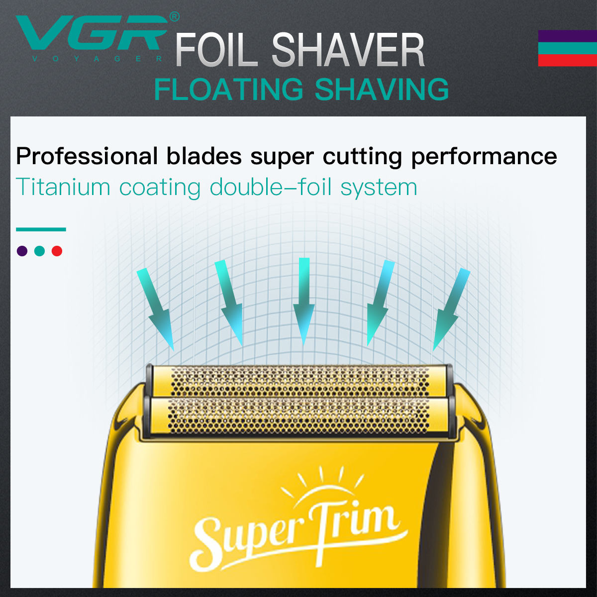 Vgr elektrisk barberhøvel elektrisk barbermaskin oppladbar barberingsmaskin for menn barbermaskin skjegg barberhøvel skjeggtrimmer hårtrimmer v -332