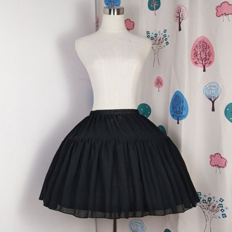 Cosplay Short Dress Half Slips Ball Gown Ballet Petticoat Fishbone Skirt Support Bones Petticoat Lolita Underskirt Adjustable: Black