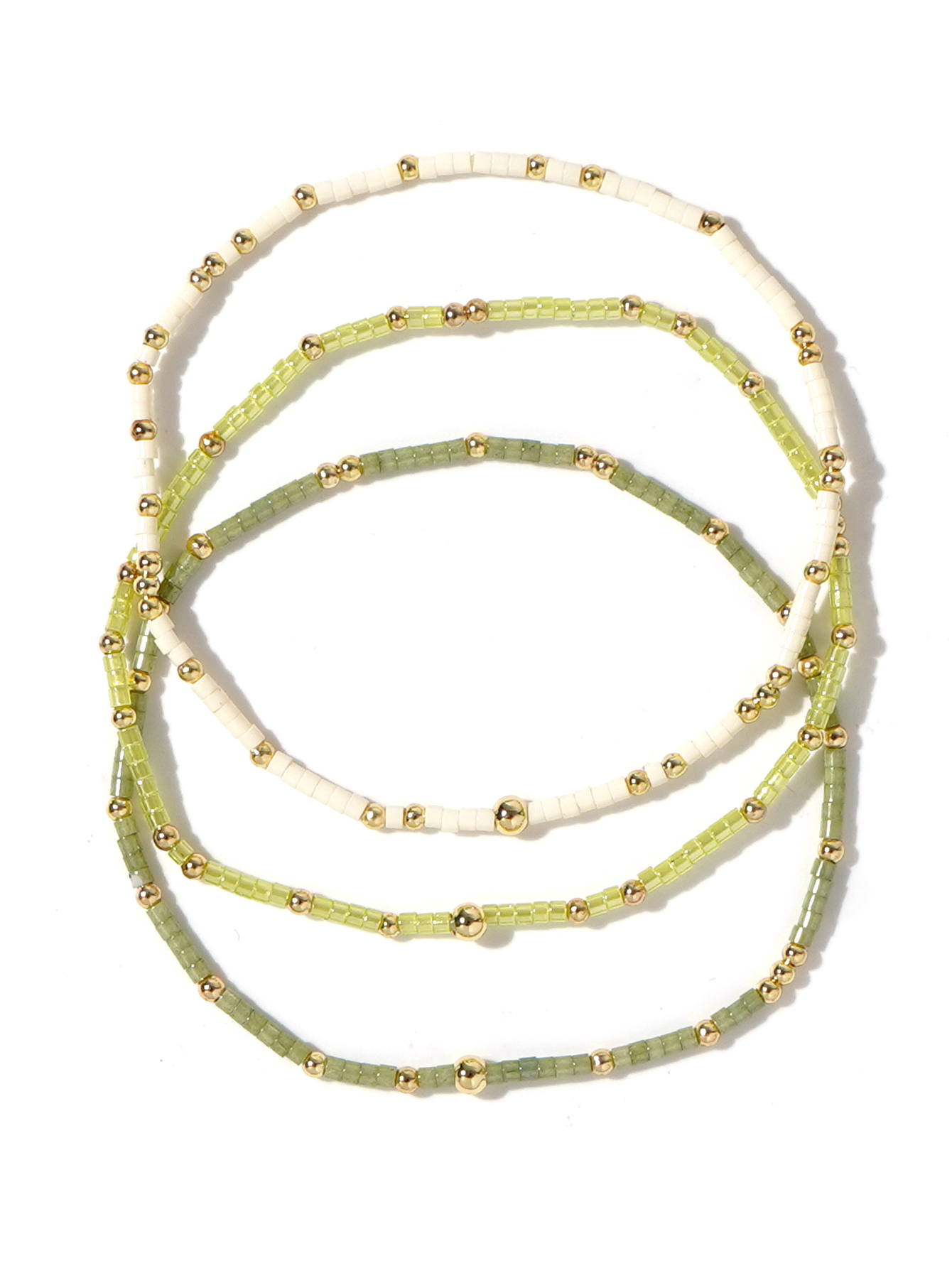 Perles de riz colorées de Style bohème d'été, 3 pièces, perles en cuivre de 2mm, Bracelet de perles empilées: Vert Dragonly