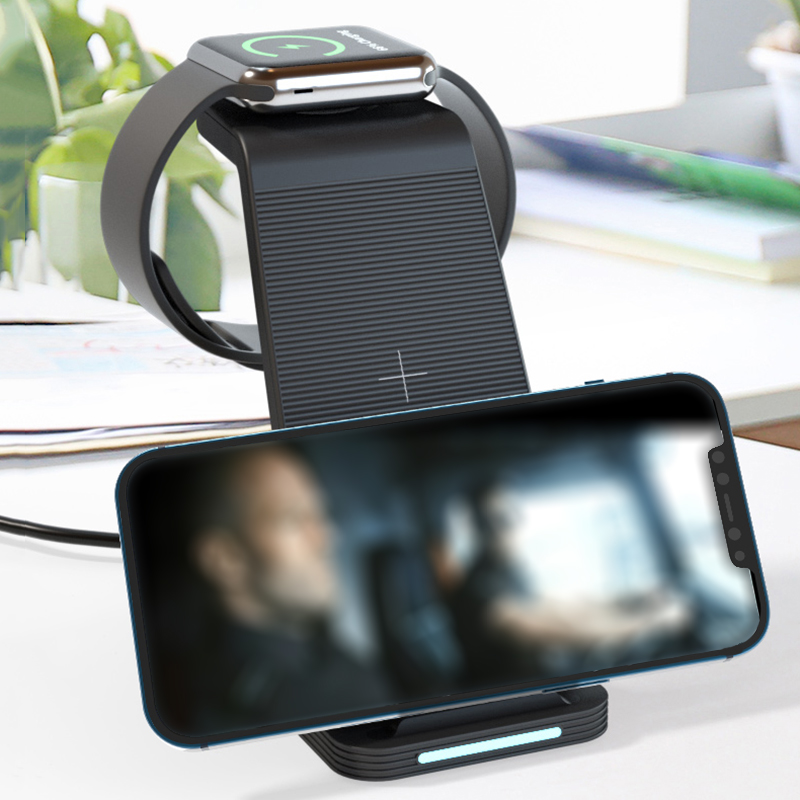 3 In 1 Draadloze Oplader Stand Voor Iphone 13 12 11 Xr 8 Apple Horloge Qi Snel Opladen Dock Station voor Airpods Pro Iwatch 7 6
